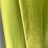Якісні оксамитові штори на трубній стрічці Штори Блекаут Штори з оксамиту 200х270 см Колір Салатовий, фото 7