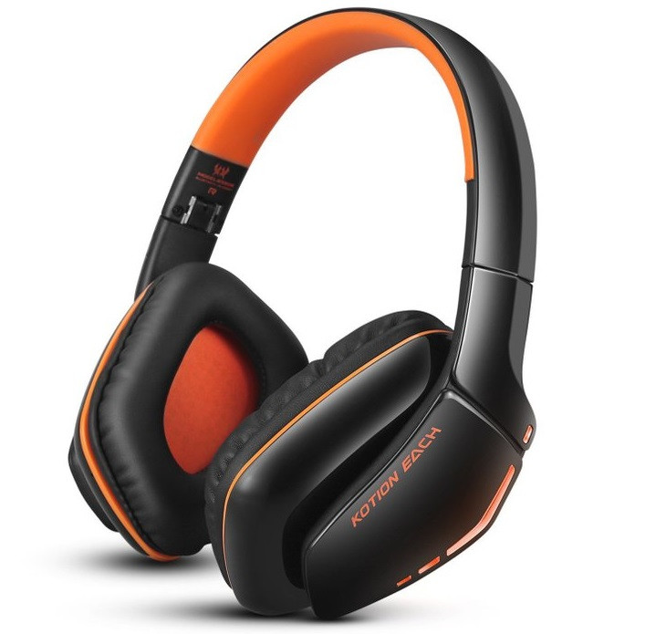 Навушники Bluetooth KOTION EACH Gaming LED B3506, чорно-помаранчеві