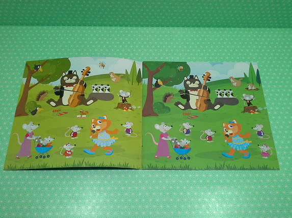 Книжка Поміркуй. Знайди відмінності. Котик музикант. Торсінг, фото 2