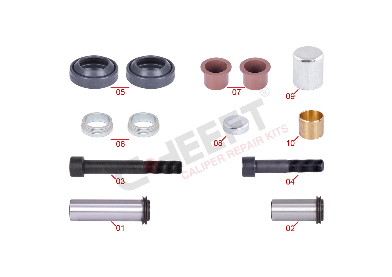 Ремкомплект супорту (втулки + пильовики+напрямні) MERITOR LISA