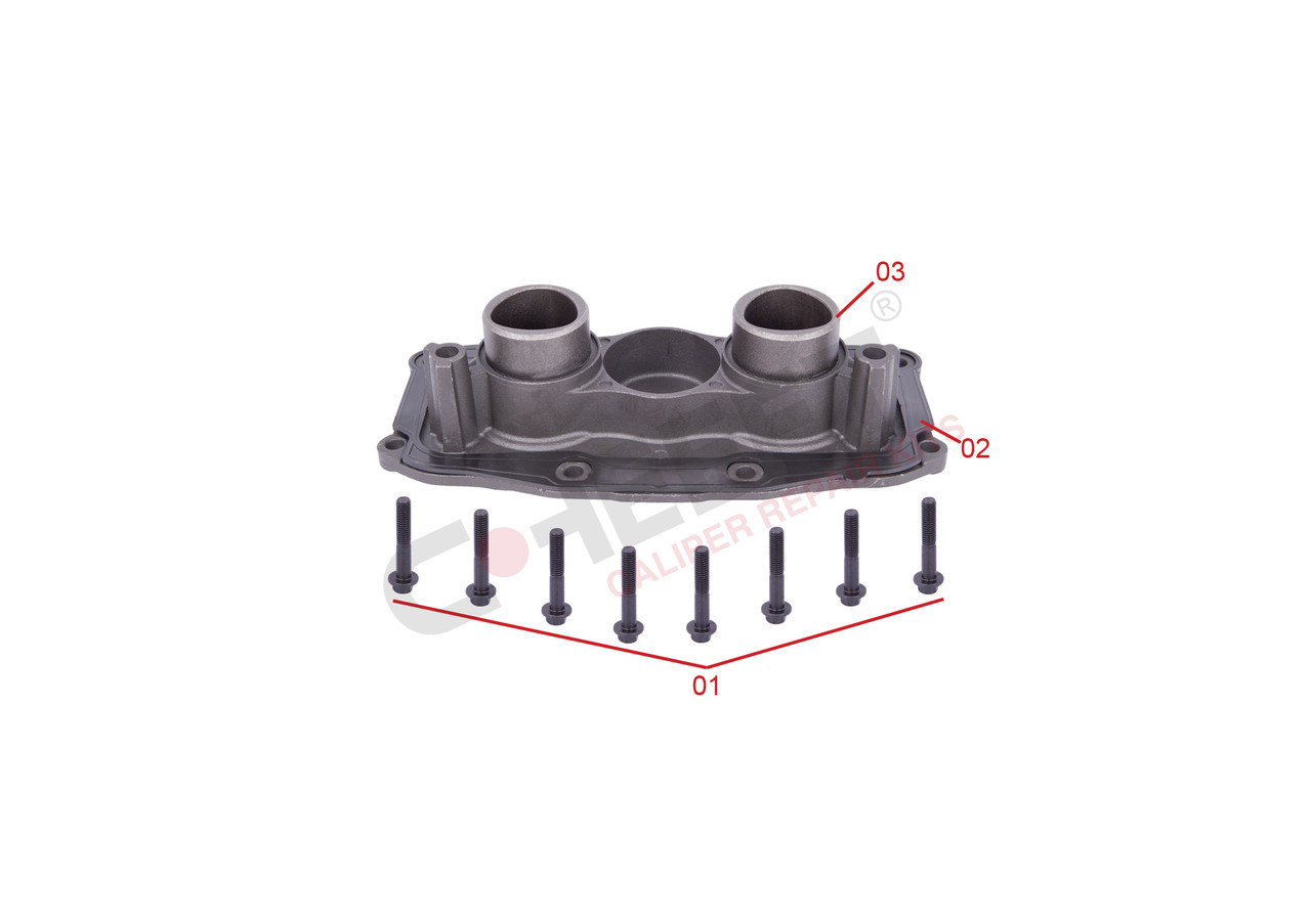 Кришка підводного механізму супорту MERITOR ELSA2/195/225 з болтами + прокладка (алюміній) 68323564