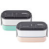 Ланч бокс обідній подвійний Kamille Рожевий 1400мл KM-2134RZ, фото 2