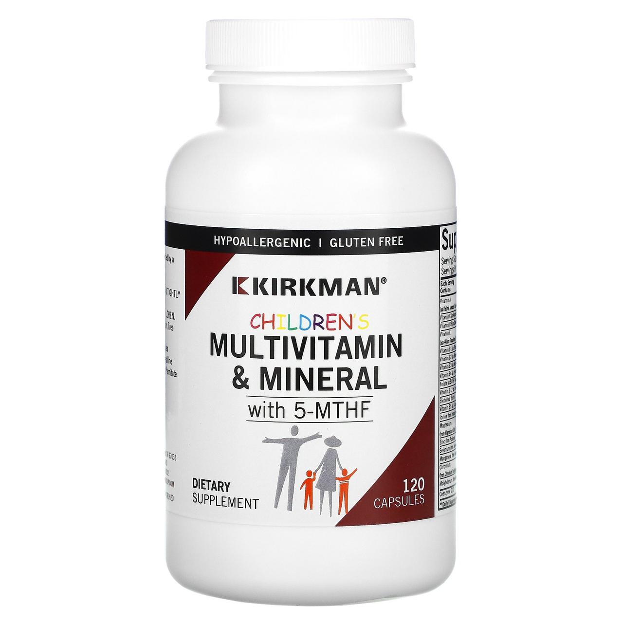 Вітаміни і мінерали для дітей з 5-метилтетрагидрофолатом, Kirkman Labs, 120 капсул