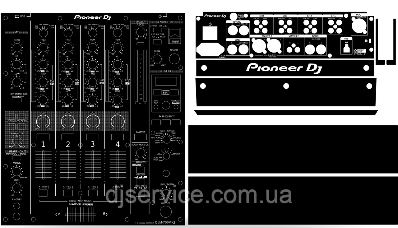 Панель всборе (самоклейка ламінована) для Pioneer djm750mk2