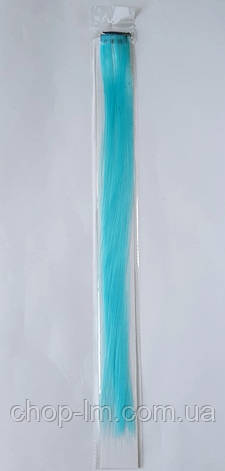 Пасмо накладна для волосся (блакитна) 50 см, дитяча зачіска, фото 1