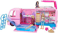 Барби трейлер кемпер раскладной фургон Barbie Camper FBR34 розовый