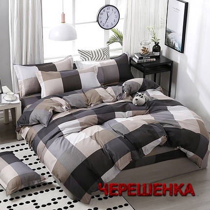 Тканина для постільної білизни Бязь "Gold" Lux GL3805 (50м) коричнева клітинка, фото 1
