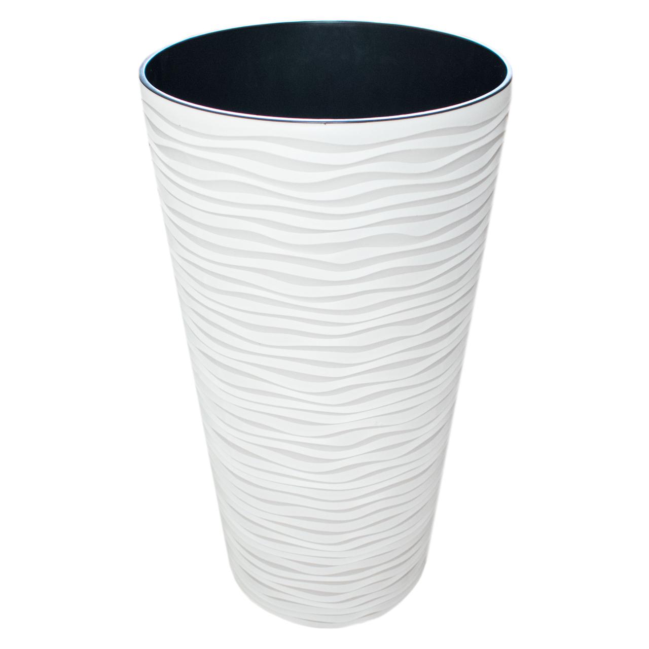 Вазон Ф'южн високий подвійний 16х30 см 2 л біла троянда Алеана, фото 1