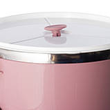 Ланч бокс обідній потрійний Kamille KM-2137RZ 2400мл Рожевий Потрійний контейнер для ланчу Ланч бокс для їжі, фото 3