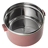 Ланч бокс обідній потрійний Kamille KM-2137RZ 2400мл Рожевий Потрійний контейнер для ланчу Ланч бокс для їжі, фото 9