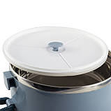 Ланч бокс обідній потрійний Kamille KM-2137SN 2400мл Синій Круглий ланч бокс для їжі Потрійний ланч бокс для їжі, фото 4