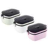 Ланч бокс обідній Kamille KM-2138ZL 750мл Зелений Компактний контейнер для їжі Ланч бокс для школи, фото 2