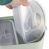 Ланч бокс обідній Kamille KM-2138ZL 750мл Зелений Компактний контейнер для їжі Ланч бокс для школи, фото 8