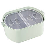 Ланч бокс обідній Kamille KM-2138ZL 750мл Зелений Компактний контейнер для їжі Ланч бокс для школи, фото 9