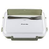 Ланч бокс обідній Kamille KM-2145ZL 1000мл Зелений Контейнер для продуктів Ланч бокс з відділеннями, фото 6