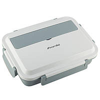 Ланч бокс обідній Kamille KM-2145SN 1000мл Синій Пластиковий ланч бокс для їжі Ланч бокс з 4 відділеннями