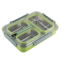 Ланч бокс обідній Kamille KM-2146ZL 1200мл Зелений Ланч бокс для обідів Якісний ланч бокс для їжі