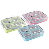 Ланч бокс обідній Kamille KM-2147ZL 1800мл Зелений Ланч-бокс для обідів Функціональний ланч-бокс, фото 2