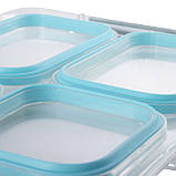 Ланч бокс обідній Kamille KM-2147GL 1800мл Блакитний Ланч-бокс для школи Контейнер для їжі Ланч бокс для дітей, фото 4