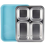 Ланч бокс обідній Kamille KM-2147GL 1800мл Блакитний Ланч-бокс для школи Контейнер для їжі Ланч бокс для дітей, фото 10