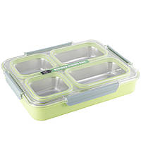 Ланч бокс обідній Kamille KM-2147ZL 1800мл Зелений Ланч-бокс для обідів Функціональний ланч-бокс