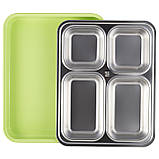 Ланч бокс обідній Kamille KM-2147ZL 1800мл Зелений Ланч-бокс для обідів Функціональний ланч-бокс, фото 6