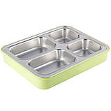 Ланч бокс обідній Kamille KM-2147ZL 1800мл Зелений Ланч-бокс для обідів Функціональний ланч-бокс, фото 8