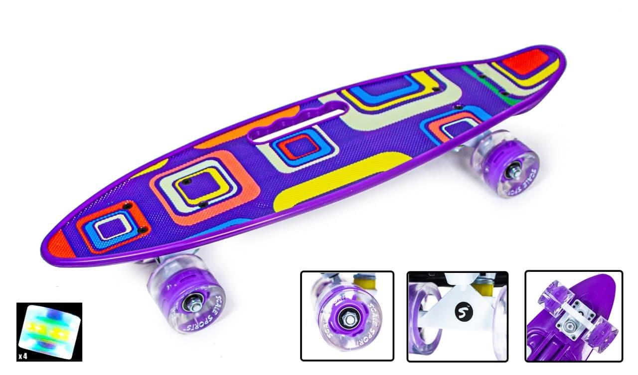 Penny Board З Ручкою "Picasso" Світяться колеса