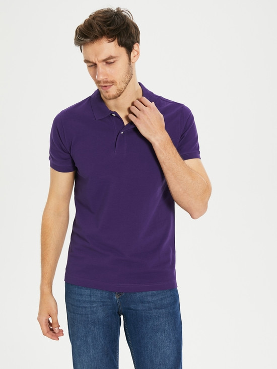 Фіолетове чоловіче поло LC Waikiki/ЛС Вайкі з білими ґудзиками