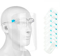 Упаковка защитных медицинских масок-щитков (20 шт./уп.) антивирусные маски (кріплення по типу окулярів) (NS)