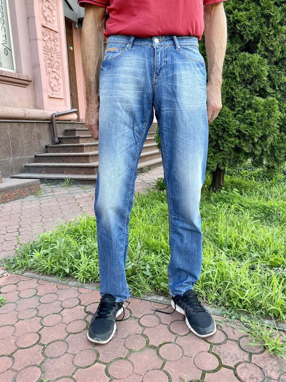 Джинси чоловічі блакитні терті прямі