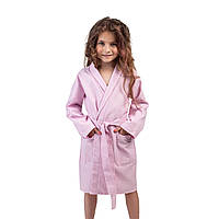 Детский вафельный халат Luxyart размер (4-7 лет) 30-32 100% хлопок розовый (LS-189)