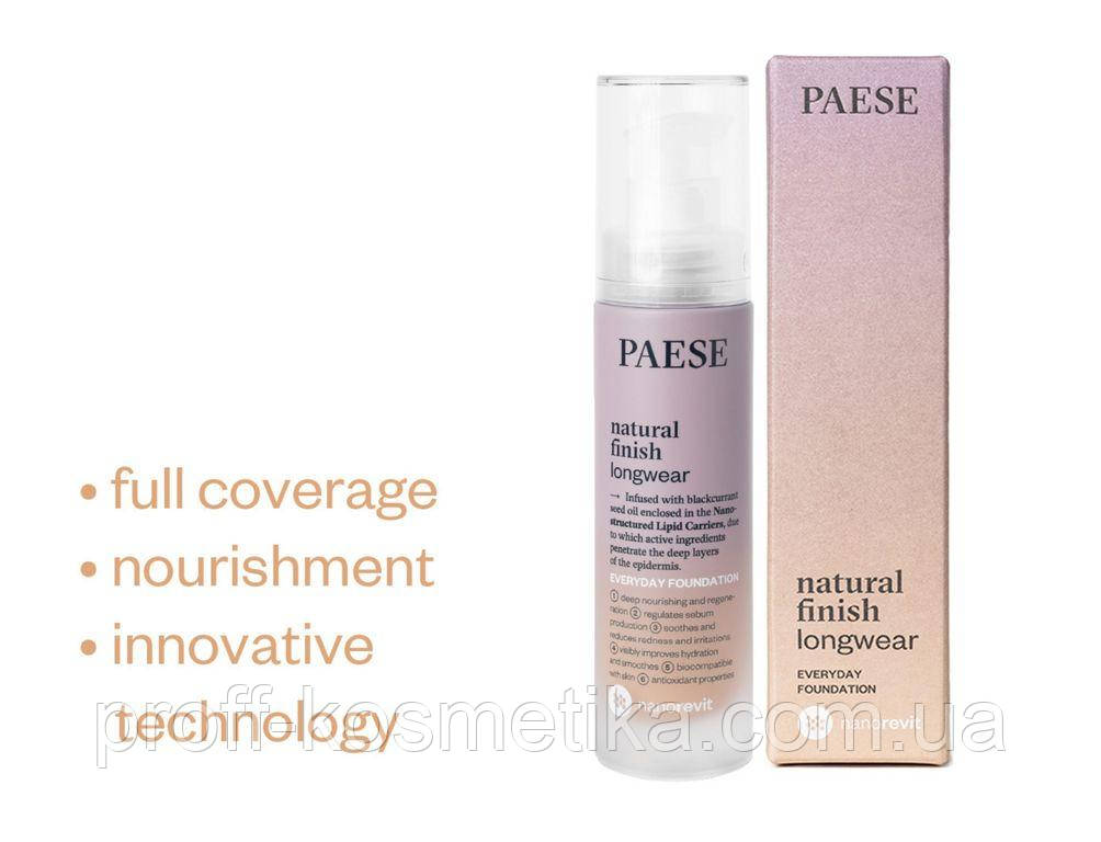 ТОНАЛЬНИЙ КРЕМ LONG WEAR NATURAL FINISH NANOREVIT ( 02 PORCELAIN) PAESE