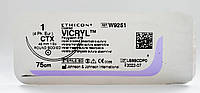 Шовный материал Викрил (Vicryl) 1 длина 75 см колющая игла 48 мм 1/2 окружности W9251