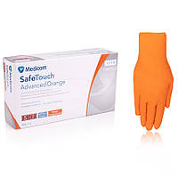 Оранжевые нитриловые перчатки Medicom SafeTouch Advanced Orange