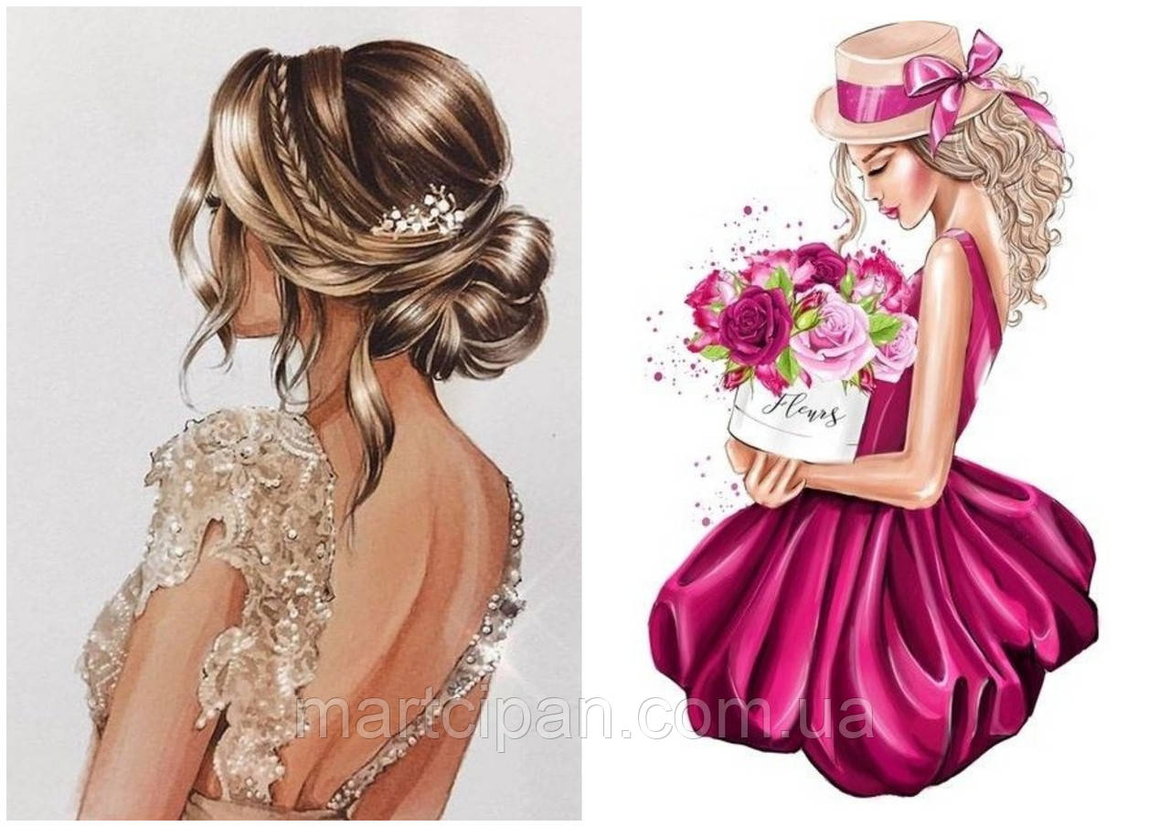 Романтичні дівчата, жінки,леди вафельна картинка, фото 1