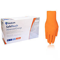 Помаранчеві рукавички нітрилові Medicom SafeTouch Advanced Orange
