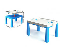 Пластиковий стіл із насадкою для аерохокея блакитний 04580/1 Долоні