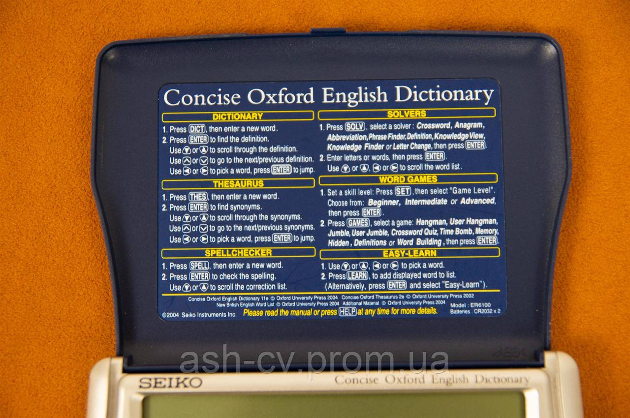 SEIKO ER6100 Concise Oxford Dictionary Thesaurus and Spellchecker (ID