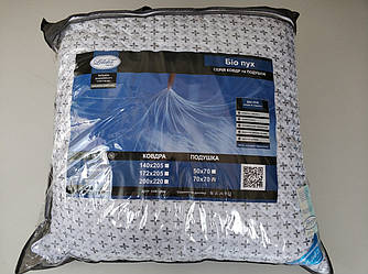 Подушка БІО ПУХ штучний пух стьобана 70х70см Лелека Текстиль Дрібний лист