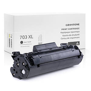 Сумісний Картридж Canon 703 Black (XL), підвищений, 3.000 стор., аналог від Gravitone (GTC-CRG-703-BK-XL)