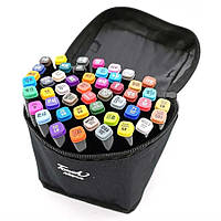 Набор скетч маркеров Touch 48 шт в черной сумочке набор скетч-маркеров для рисования двусторонних
