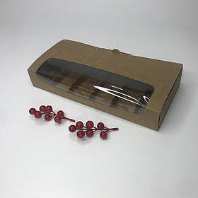 Коробка для еклерів і тістечок Ескімо, 310*144*50 мм, з вікном, крафт