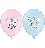 SP 105 Латексные шары слоники микс (голубые и розовые) мальчик, девочка 30 см Мін.замовлення 5 шт