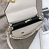 Жіноча маленька сумочка з ПУ шкіри з ланцюжком Ромб Бежева, фото 9