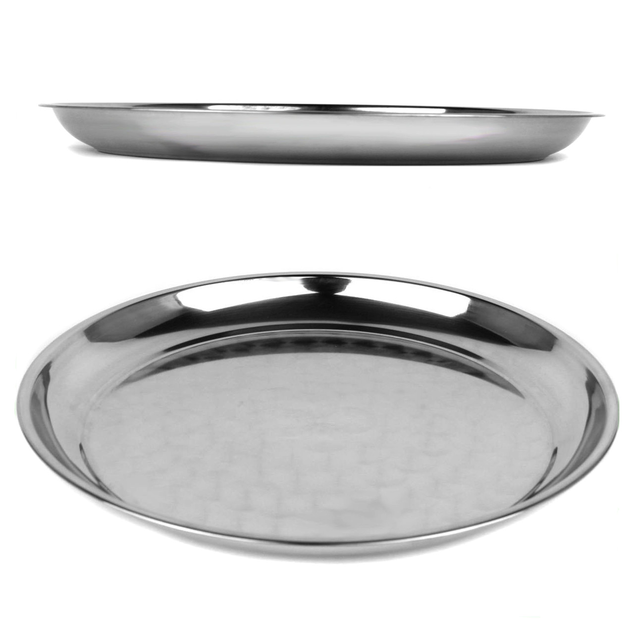 Піднос круглий D50 см висота 3 см з нержавіючої сталі