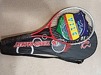 Алюминиевая теннисная ракетка для большого тенниса в чехле для детей и взрослых Красная