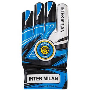 Воротарські рукавички біло-блакитні INTERMILAN розмір 6, фото 2