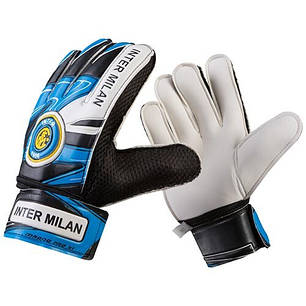 Воротарські рукавички біло-блакитні INTERMILAN розмір 6, фото 2