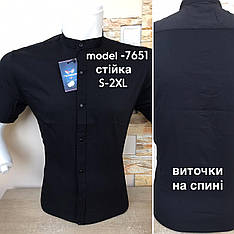 Сорочка Noseda з коротким рукавом -7651, стійка
